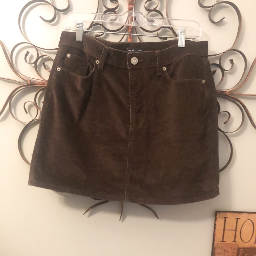 Gap Chocolate Brown Corduroy Mini Skirt